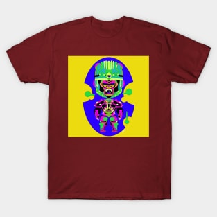 yellow sisimite ape gorilla in sentinel armor ecopop art in color T-Shirt